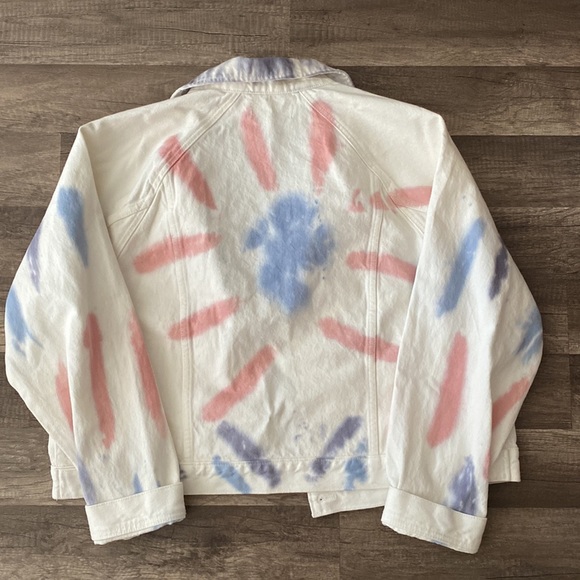 Madewell The Raglan Oversized Jean Jacket: Tie-Dyed Edition size XL - Picture 8 of 11